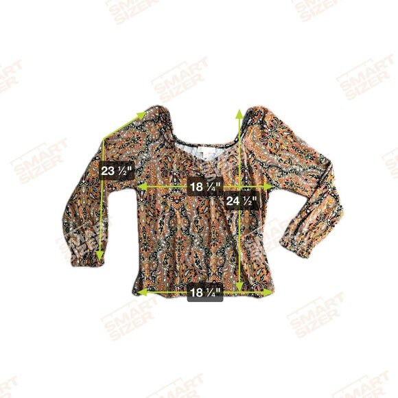 Michael Kors Paisley Shirt Womens XL Babydoll Y2K Dark Sweetheart Going Out - Picture 2 of 8